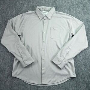 Ministry of Supply Shirt Mens XL Gray Apollo Performance Long Sleeve Button Down